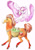 Size: 2480x3506 | Tagged: safe, artist:lady-limule, oc, oc only, oc:ida red, oc:ipomoea (loryska), earth pony, pegasus, pony, apple, basket, butt, colored wings, duo, earth pony oc, female, flying, food, gift art, high res, hoers, magical gay spawn, magical lesbian spawn, mare, multicolored wings, offspring, parent:big macintosh, parent:sky stinger, parent:trixie, parent:twilight sparkle, parents:macstinger, parents:twixie, pegasus oc, plot, realistic horse legs, saddle basket, simple background, traditional art, white background, wings