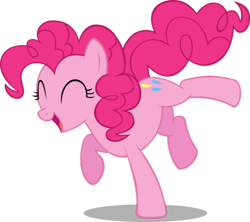 Size: 539x479 | Tagged: safe, pinkie pie, earth pony, pony, g4, ^^, cute, dancing, diapinkes, eyes closed, female, happy, having fun, simple background, solo, transparent background, vector