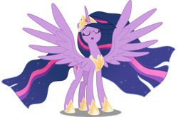 Size: 1920x1267 | Tagged: safe, artist:decprincess, twilight sparkle, alicorn, pony, g4, the last problem, crown, female, jewelry, mare, older, older twilight, older twilight sparkle (alicorn), princess twilight 2.0, regalia, simple background, solo, spread wings, transparent background, twilight sparkle (alicorn), vector, wings