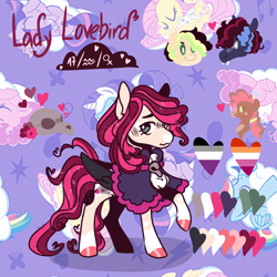 Size: 1000x1000 | Tagged: safe, artist:orphicdove, oc, oc only, oc:lady lovebird, pegasus, pony, asexual pride flag, league of legends, lesbian pride flag, pride, pride flag, solo, sona