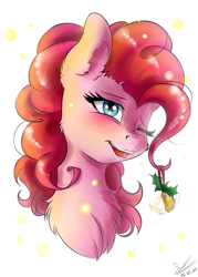 Size: 1520x2126 | Tagged: safe, artist:yuris, pinkie pie, earth pony, pony, g4, bell, christmas, holiday, redraw, solo