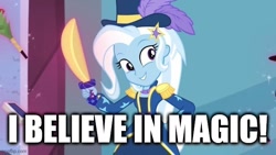 Size: 640x360 | Tagged: safe, edit, edited screencap, screencap, trixie, equestria girls, g4, my little pony equestria girls: better together, street magic with trixie, caption, cute, diatrixes, image macro, text