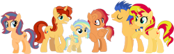 Size: 1280x401 | Tagged: source needed, useless source url, safe, artist:camomiie, flash sentry, sunset shimmer, pony, g4, family, female, male, offspring, parent:flash sentry, parent:sunset shimmer, parents:flashimmer, ship:flashimmer, shipping, simple background, straight, transparent background