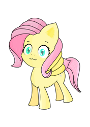 Size: 1000x1414 | Tagged: artist needed, source needed, safe, fluttershy, pegasus, pony, g4, female, simple background, solo, spread wings, standing, three quarter view, white background, wings