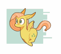 Size: 434x383 | Tagged: safe, artist:duckjifs246, fluttershy, pegasus, pony, g4, abstract background, animated, cute, ear fluff, female, flapping, flapping wings, floppy ears, frame by frame, galloping, gif, jumping, long neck, majestic as fuck, mare, no mouth, prancing, running, short legs, shyabetes, solo, spread wings, stubby, three quarter view, wings