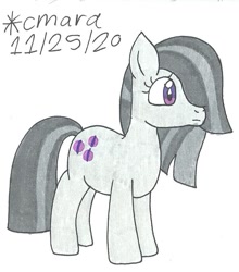 Size: 777x883 | Tagged: safe, artist:cmara, marble pie, earth pony, pony, g4, female, hair over one eye, mare, simple background, solo, traditional art, white background