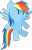 Size: 5392x8374 | Tagged: safe, artist:isaac_pony, rainbow dash, pegasus, pony, g4, cute, female, food, horns, kibiy pony, show accurate, simple background, smiling, solo, spread wings, standing, transparent background, vector, wings