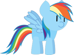 Size: 8695x6556 | Tagged: safe, artist:isaac_pony, rainbow dash, pegasus, pony, g4, cute, female, food, horns, kibiy pony, show accurate, simple background, smiling, solo, spread wings, standing, transparent background, vector, wings