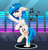 Size: 3512x3650 | Tagged: safe, artist:alfury, artist:starshade, dj pon-3, vinyl scratch, pony, unicorn, g4, bipedal, chest fluff, collaboration, cute, eyes closed, female, floppy ears, high res, horn, mare, music notes, smiling, solo