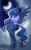 Size: 1280x2048 | Tagged: safe, artist:thebrokencog, princess luna, anthro, plantigrade anthro, g4, barefoot, bottomless, breasts, busty princess luna, cleavage, clothes, cloud, commission, feet, female, fetish, foot fetish, foot focus, moon, nail polish, partial nudity, shirt, sitting, stupid sexy princess luna, t-shirt, toenail polish