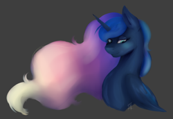 Size: 4200x2900 | Tagged: safe, artist:shamy-crist, princess luna, alicorn, pony, g4, bust, portrait, simple background, solo