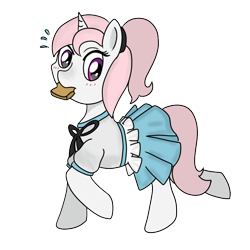 Size: 748x748 | Tagged: safe, artist:nine the divine, oc, oc only, oc:candy blossom, pony, unicorn, clothes, school uniform, simple background, solo, transparent background