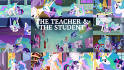 Size: 1954x1099 | Tagged: safe, edit, edited screencap, editor:quoterific, screencap, applejack, fluttershy, pinkie pie, princess celestia, rainbow dash, rarity, spike, twilight sparkle, alicorn, pony, unicorn, a canterlot wedding, celestial advice, friendship is magic, g4, keep calm and flutter on, lesson zero, magical mystery cure, princess twilight sparkle (episode), the best night ever, the crystal empire, the cutie mark chronicles, twilight's kingdom, ascension realm, baby, baby spike, big crown thingy, collage, compilation, cutie map, element of magic, female, filly, filly twilight sparkle, golden oaks library, grand galloping gala, hug, jewelry, momlestia fuel, princess celestia's special princess making dimension, regalia, twilight sparkle (alicorn), twilight's castle, unicorn twilight, younger