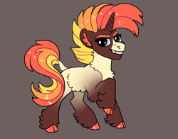 Size: 2800x2200 | Tagged: safe, artist:loryska, oc, oc only, pony, unicorn, cloven hooves, high res, magical lesbian spawn, offspring, parent:sunset shimmer, parent:vinyl scratch, parents:sunscratch, solo