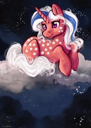 Size: 1280x1812 | Tagged: safe, artist:reaperfox, milky way, pony, g1, cloud, female, solo, space