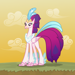 Size: 6969x6969 | Tagged: safe, artist:kmlp, derpibooru exclusive, queen novo, classical hippogriff, hippogriff, my little pony: the movie, female, smiling, solo, vector