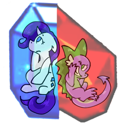 Size: 768x768 | Tagged: safe, artist:graygrayblue, rarity, spike, g4, female, gem, male, ship:sparity, shipping, simple background, straight, transparent background