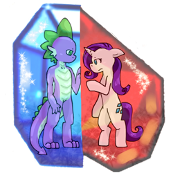 Size: 768x768 | Tagged: safe, artist:graygrayblue, rarity, spike, g4, female, gem, male, ship:sparity, shipping, simple background, straight, transparent background