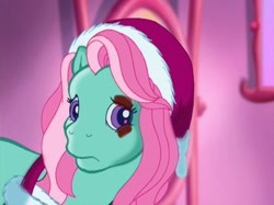 Size: 800x599 | Tagged: safe, edit, edited screencap, screencap, minty, pony, a very minty christmas, g3, abuse, abuse edit, background pony strikes again, black eye, solo