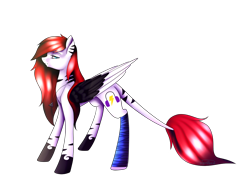 Size: 1600x1200 | Tagged: safe, artist:minelvi, oc, oc only, pegasus, pony, pegasus oc, simple background, solo, transparent background, two toned wings, wings