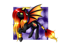 Size: 1600x1200 | Tagged: safe, artist:minelvi, oc, oc only, dracony, dragon, hybrid, pony, bat wings, bracelet, flying, horns, jewelry, leonine tail, simple background, solo, tail wrap, transparent background, wings