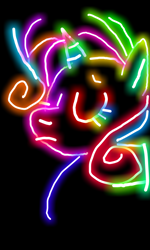 Size: 480x800 | Tagged: safe, artist:kyle23emma, rarity, pony, unicorn, g4, black background, colorful, colors, doodle, eyes closed, glowing, neon, simple background, solo
