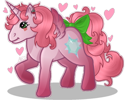 Size: 952x756 | Tagged: safe, artist:muhammad yunus, alicorn, pony, g1, my little pony 'n friends, aelita schaeffer, bow, code lyoko, cutie mark, ear piercing, heart, piercing, ponified, shadow, simple background, smiling, solo, tail bow, transparent background