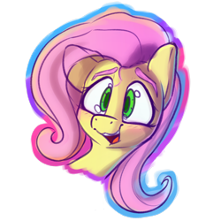 Size: 3000x3000 | Tagged: safe, artist:packy paca, fluttershy, pony, g4, bust, high res, looking at you, simple background, smiling, solo, transparent background