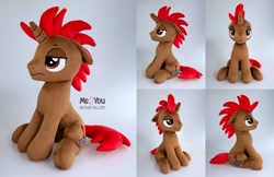 Size: 1280x831 | Tagged: safe, artist:meplushyou, oc, oc:pixel grip, pony, unicorn, irl, male, photo, plushie, solo, stallion