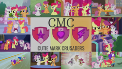 Size: 1978x1113 | Tagged: safe, edit, edited screencap, editor:quoterific, screencap, apple bloom, scootaloo, sweetie belle, call of the cutie, crusaders of the lost mark, g4, growing up is hard to do, just for sidekicks, marks for effort, on your marks, one bad apple, ponyville confidential, stare master, the cutie mark chronicles, the cutie pox, the last crusade, collage, compilation, cutie mark crusaders, feather, halo, helmet, older, older apple bloom, older scootaloo, older sweetie belle, scooter, zipline
