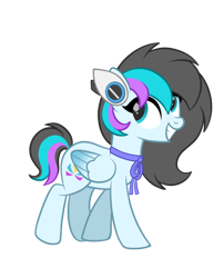 Size: 1878x2330 | Tagged: artist needed, safe, oc, oc only, oc:sparklight cyano, pegasus, pony, 2021 community collab, derpibooru community collaboration, colored wings, female, gradient wings, mare, simple background, smiling, solo, transparent background, wings