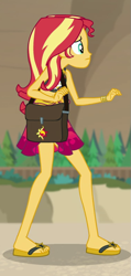 Size: 375x791 | Tagged: safe, screencap, sunset shimmer, equestria girls, equestria girls series, forgotten friendship, g4, clothes, cropped, feet, sandals, sleeveless, solo, swimsuit