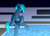 Size: 3125x2250 | Tagged: safe, artist:snowstormbat, oc, oc only, oc:guttatus, bat pony, pony, chewing gum, clothes, high res, looking at you, male, sitting, solo, stallion, swimming pool, swimming trunks, swimsuit, water