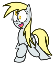 Size: 449x521 | Tagged: safe, artist:mr-degration, derpy hooves, pegasus, pony, g4, cute, derpabetes, female, open mouth, simple background, solo, transparent background