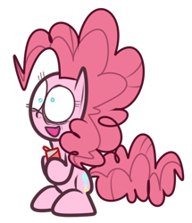 Size: 450x524 | Tagged: safe, artist:mr-degration, pinkie pie, earth pony, pony, g4, caffeine, derp, drink, female, open mouth, pinkie found the coffee, simple background, solo, transparent background