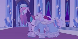 Size: 1280x640 | Tagged: safe, artist:itstechtock, princess flurry heart, oc, oc:persephone, oc:snow quartz, changepony, hybrid, pegasus, pony, g4, offspring, older, parent:princess cadance, parent:shining armor, parents:shiningcadance