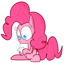Size: 1043x1027 | Tagged: safe, artist:mr-degration, pinkie pie, earth pony, pony, g4, cup, drink, drinking, female, milk, simple background, solo, straw, transparent background