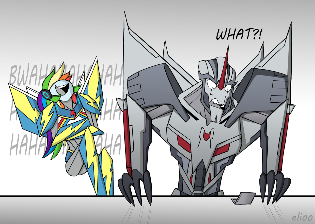 2505022 safe, artistelioo, rainbow dash, cybertronian, equestria