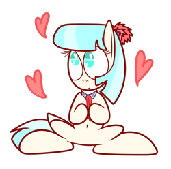 Size: 1280x1268 | Tagged: safe, artist:mr-degration, coco pommel, earth pony, pony, g4, cocobetes, cute, female, heart, simple background, sitting, solo, transparent background