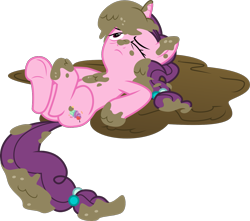 Size: 1659x1465 | Tagged: safe, artist:sollace, derpibooru exclusive, sugar belle, pony, unicorn, g4, .svg available, lying down, mud, mud puddle, on back, show accurate, simple background, solo, svg, transparent background, vector