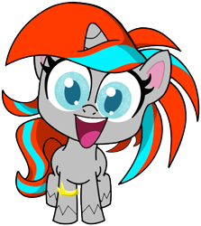 Size: 509x570 | Tagged: safe, artist:singularmj, oc, oc:horizon, pony, unicorn, g4, g4.5, my little pony: pony life, armband, female, horn, looking at you, mare, open mouth, simple background, transparent background, unicorn oc, vector