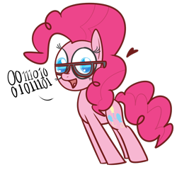 Size: 1000x1000 | Tagged: safe, artist:mr-degration, pinkie pie, earth pony, pony, g4, :], binary, cute, female, glasses, heart, simple background, solo, transparent background