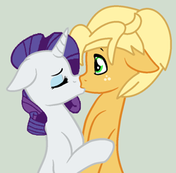 Size: 808x792 | Tagged: safe, artist:jadeharmony, ragamuffin (g4), rarity, pony, g4, equestria girls ponified, female, kissing, male, ponified, rarimuffin, shipping, straight