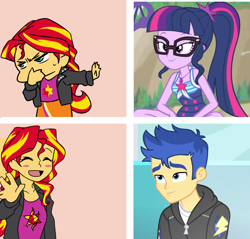 Size: 1062x1015 | Tagged: artist needed, source needed, safe, flash sentry, sci-twi, sunset shimmer, twilight sparkle, equestria girls, equestria girls specials, g4, my little pony equestria girls: better together, my little pony equestria girls: forgotten friendship, female, hotline bling, implied lesbian, implied scitwishimmer, implied shipping, male, meme, ship:flashimmer, shipping, straight