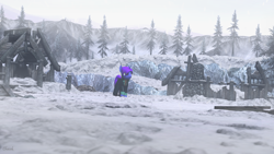 Size: 3840x2160 | Tagged: safe, artist:chacek757, oc, oc only, pony, unicorn, 3d, high res, snow, solo, source filmmaker