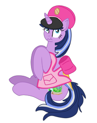 Size: 2382x3030 | Tagged: safe, artist:small-brooke1998, oc, oc only, oc:paddy sparkle, alicorn, pony, 2021 community collab, derpibooru community collaboration, alicorn oc, hat, high res, horn, simple background, solo, transparent background, wings