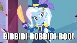 Size: 640x360 | Tagged: safe, edit, edited screencap, screencap, trixie, equestria girls, g4, my little pony equestria girls: better together, street magic with trixie, caption, image macro, imgflip, song reference, text