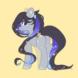 Size: 2370x2370 | Tagged: safe, artist:sugarstar, oc, oc only, oc:alta, earth pony, pony, rcf community, high res, simple background, solo, stars