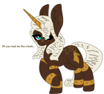 Size: 1100x993 | Tagged: safe, artist:nootaz, oc, oc only, pony, book, book of harmony, ponified, simple background, solo, transparent background