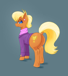 Size: 3200x3600 | Tagged: safe, artist:aquaticvibes, ms. harshwhinny, earth pony, pony, g4, butt, female, high res, mare, ms. harshbooty, plot, simple background, solo